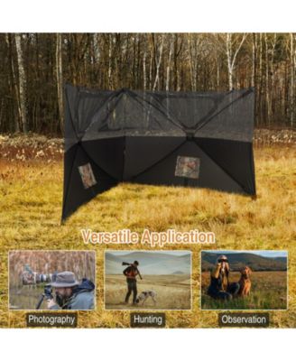 Turkey Hunting Ground Blind 2-Panel Pop Up Fence with 3 Shoot Through Ports