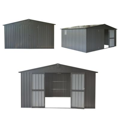 Streamdale Dark Gray 11'X 9' Steel Frame Shed with Windows