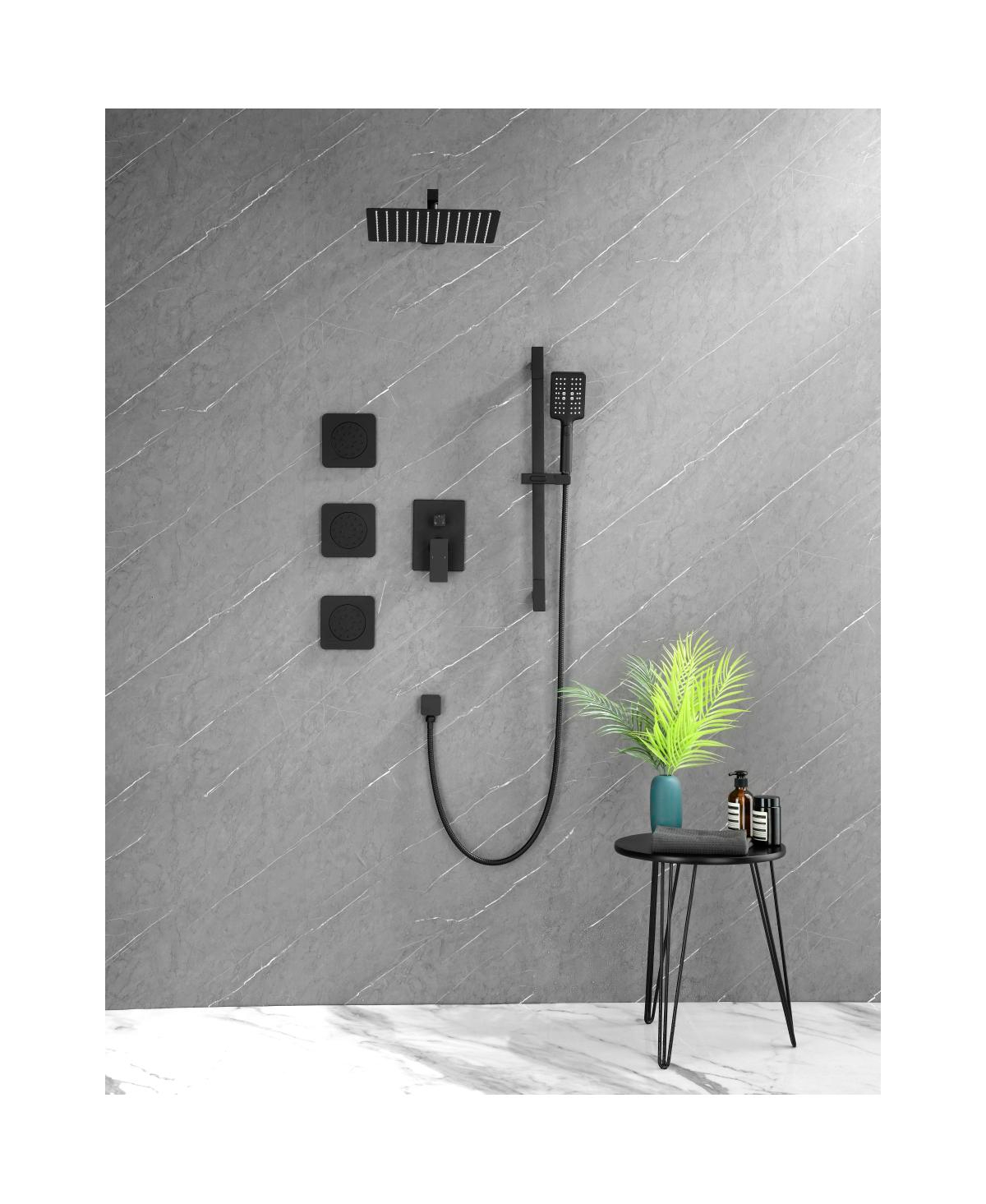 Complete Shower System with Multiple Features - Black