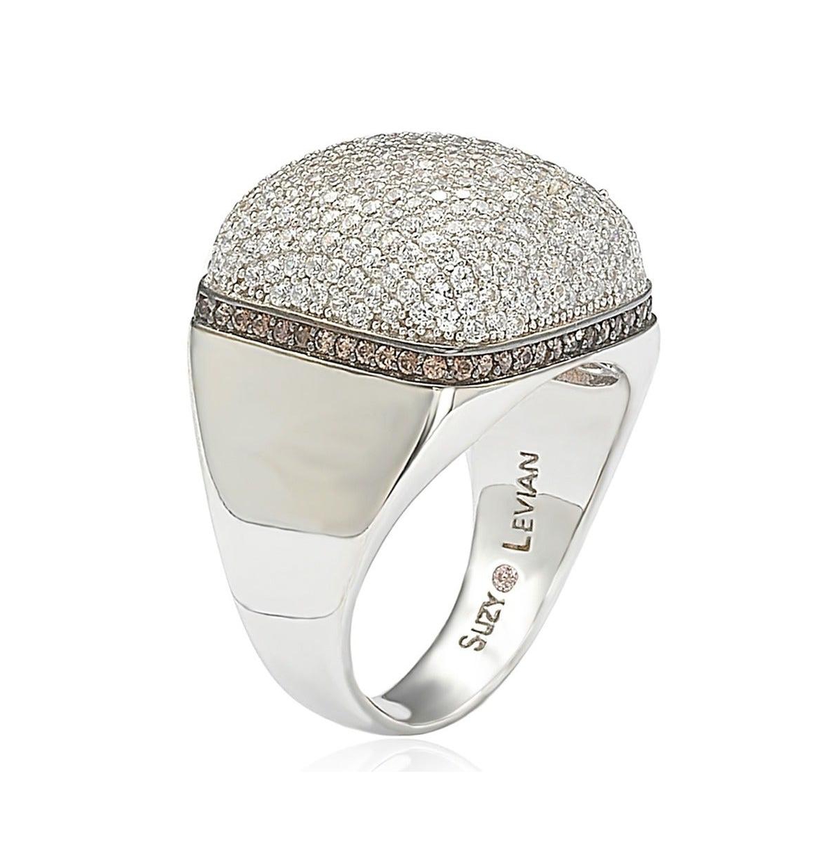 Suzy Levian New York Suzy Levian SterlingCubic Zirconia Pave Dome Ring - Silver