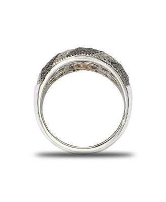 Suzy Levian Sterling Silver Cubic Zirconia Pave Wide Band Ring
