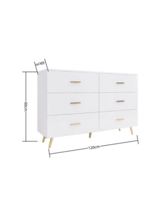 6-Drawer Chest with Golden Accents