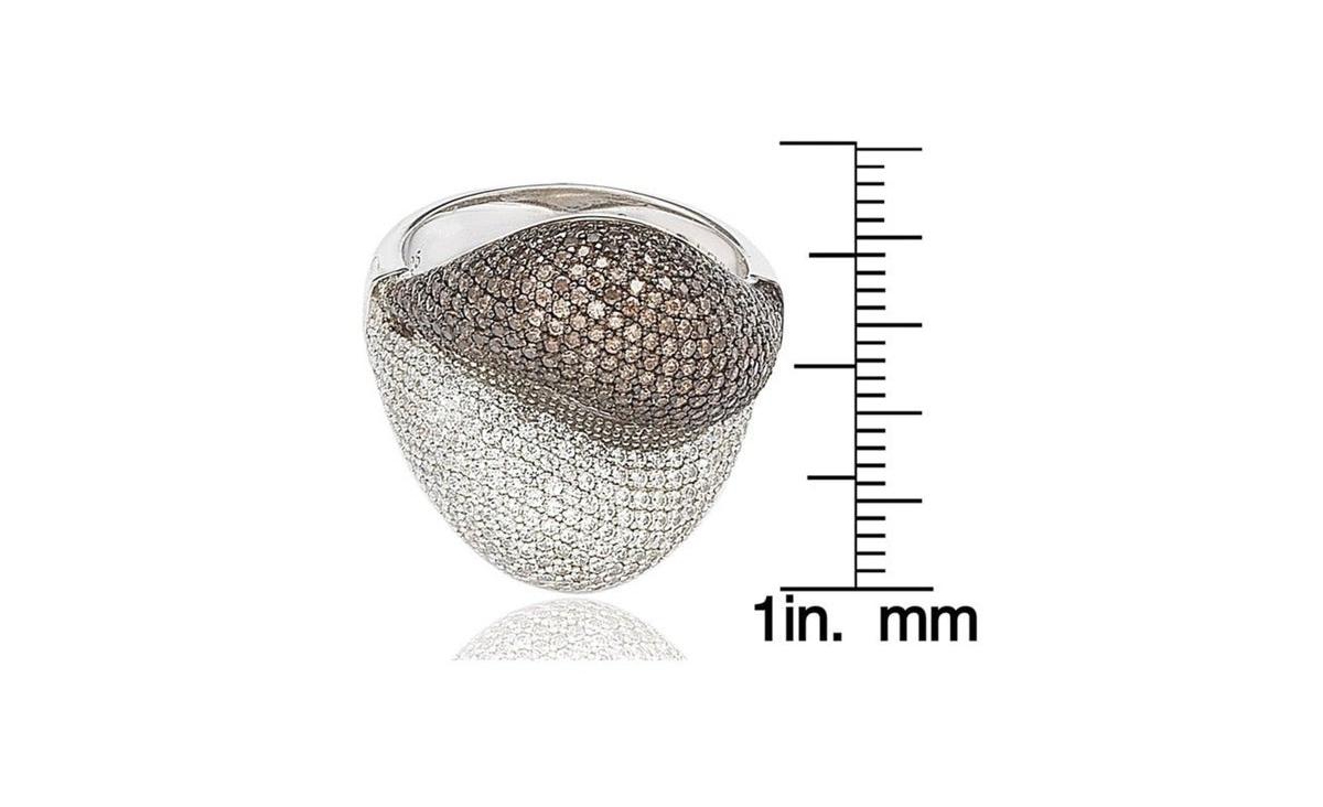 Suzy Levian New York Suzy Levian SterlingCubic Zirconia Pave Double Puff Ring - Silver