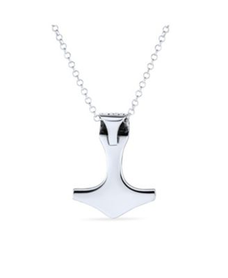 Amulet Celtic Knot Hammer Pendant Necklace For Women Oxidized Sterling Silver