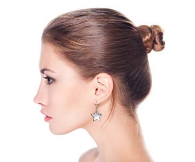 American Patriotic Celestial Rock Star Stars Dangle Lever back Earrings Sterling Silver