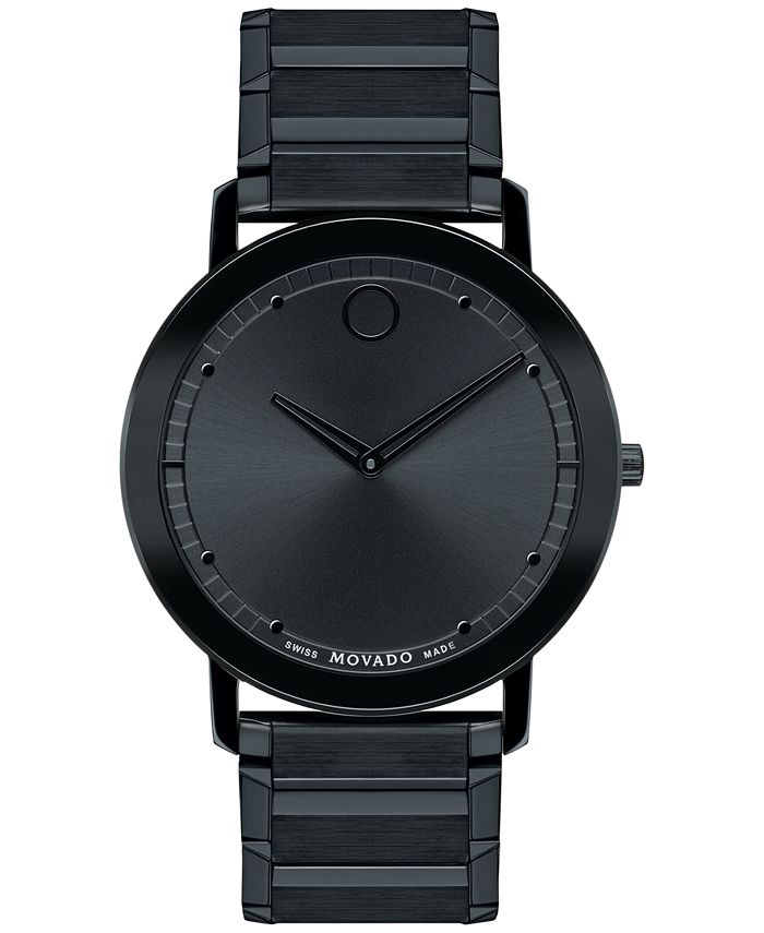 Movado Unisex Swiss Sapphire Black PVD-Finished Stainless Steel ...