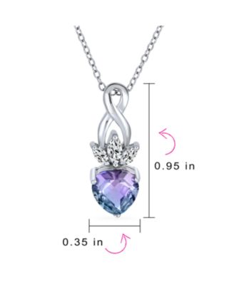 Mystic Rainbow Heart Shaped Cubic Zirconia Crown Infinity Pendant Necklace