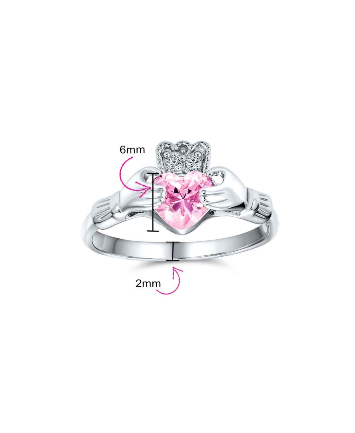 Bling Jewelry Bff Celtic Irish Friendship Promise Cz Cubic Zirconia Hands Heart Claddagh Ring For Women Sterling Silver