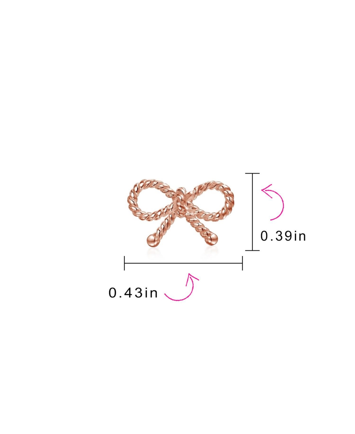 Bling Jewelry Delicate Simple Dainty Thin Twist Rope Cable Ribbon Birthday Present Bow Stud Earrings For Women ForSterling Silver