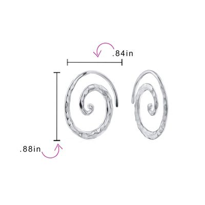 Boho Geometric Hoop Huggie Earrings 14K Gold Plated Sterling Silver Spiral Design