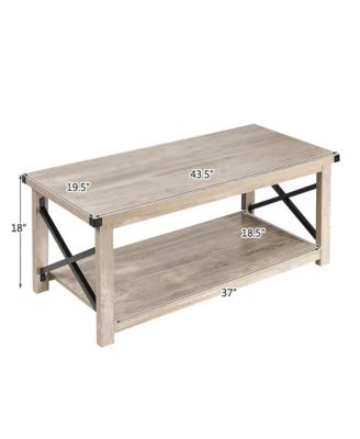 43.5'' Rustic Coffee Table Farmhouse Cocktail Table