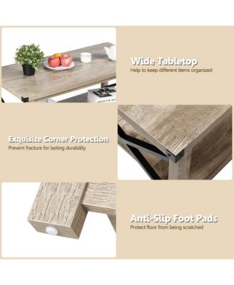 43.5'' Rustic Coffee Table Farmhouse Cocktail Table