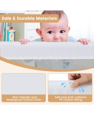 Kids Bed Rail Guard with Adjustable Strap and Fold-Down Design for Easy Access