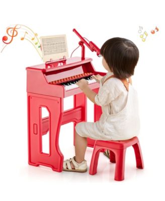 37 Keys Music Piano with Microphone Kids Piano Keyboard with Detachable Music Stand