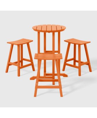Outdoor Patio Counter Height Bar Stools Bistro Bar Table 4-Piece Set