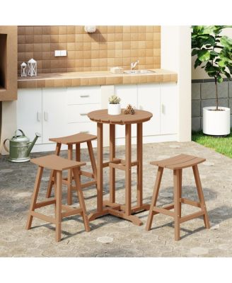 Outdoor Patio Counter Height Bar Stools Bistro Bar Table 4-Piece Set