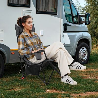 Folding Camping Chair with Detachable Footrest
