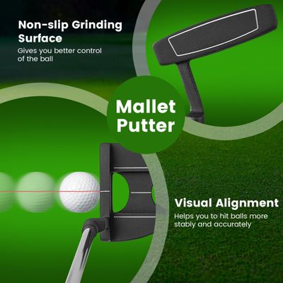 9 PCS Men's Complete Golf Club Set Right Handed with 460cc Alloy Driver Irons