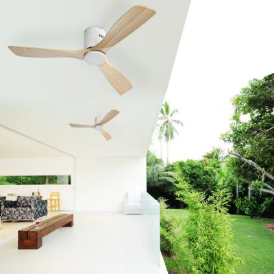 52" Natural Wood Ceiling Fan with Remote Control