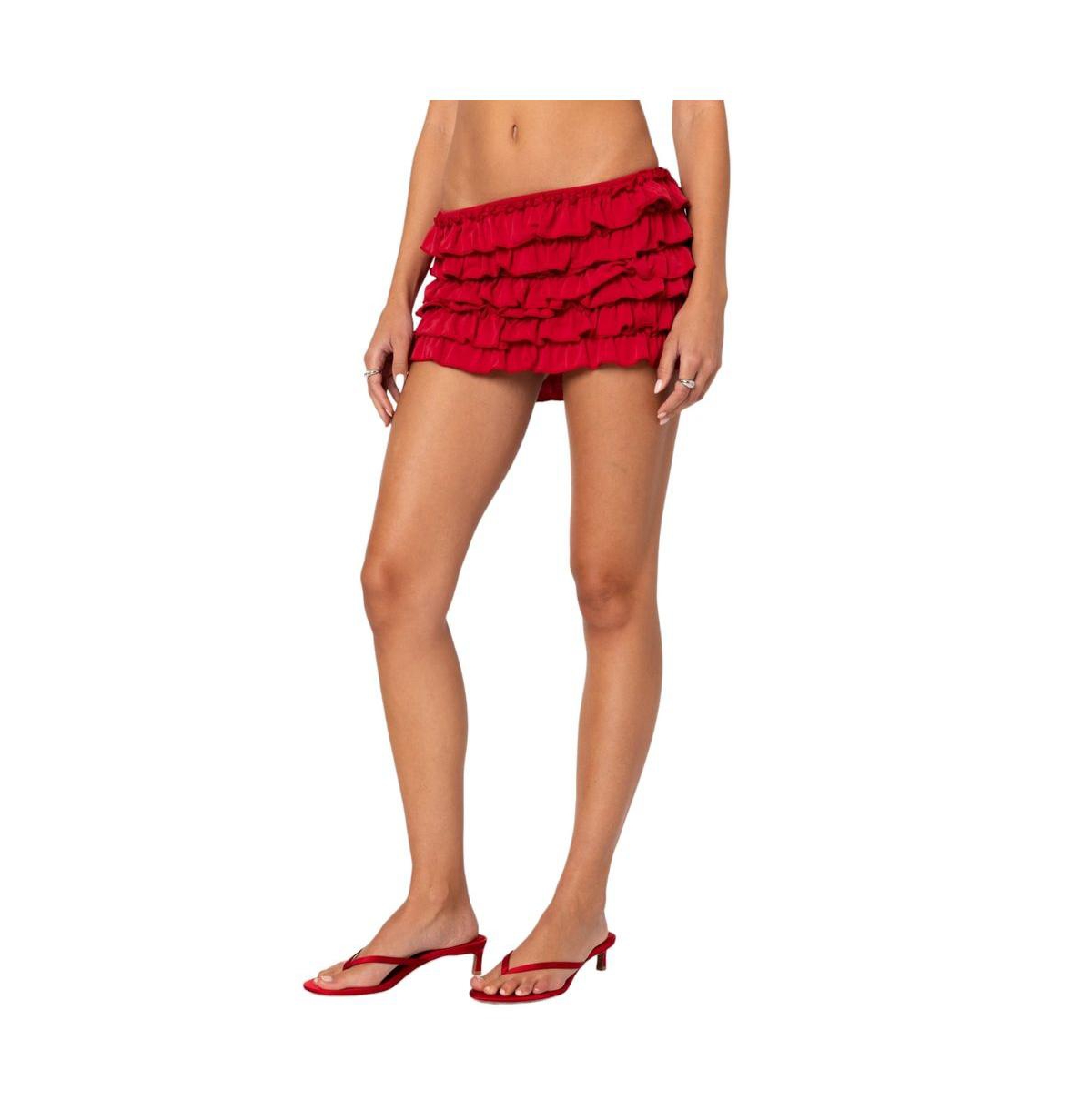 Edikted Women's Constance Ruffled Mini Skirt