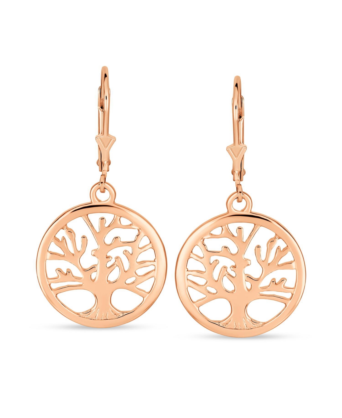 Bling Jewelry Oval Round Disc Natures Loving Family Wishing Tree of Life Dangle Stud Earrings For Women Sterling Silver Lever back
