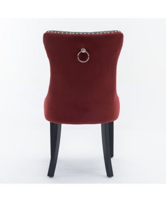  Nikki Black/Red Dining Chairs (Set of 2