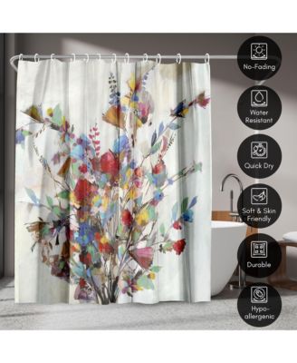 71x74 Floral Shower Curtain - Spring Bouquet by PI Creative Art