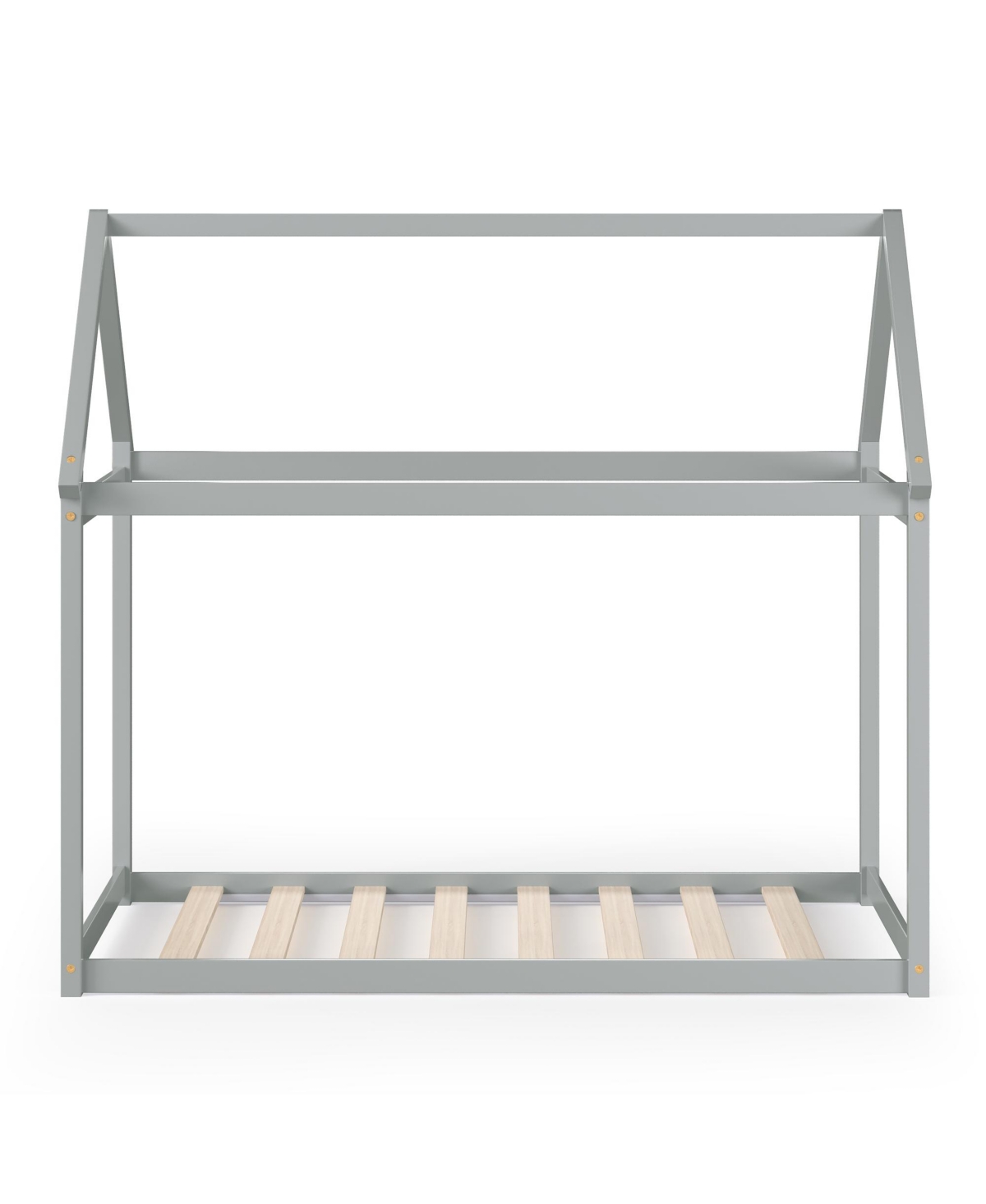 Costway Twin House Bed Wood Frame with Roof for Kids Toddler Box Spring