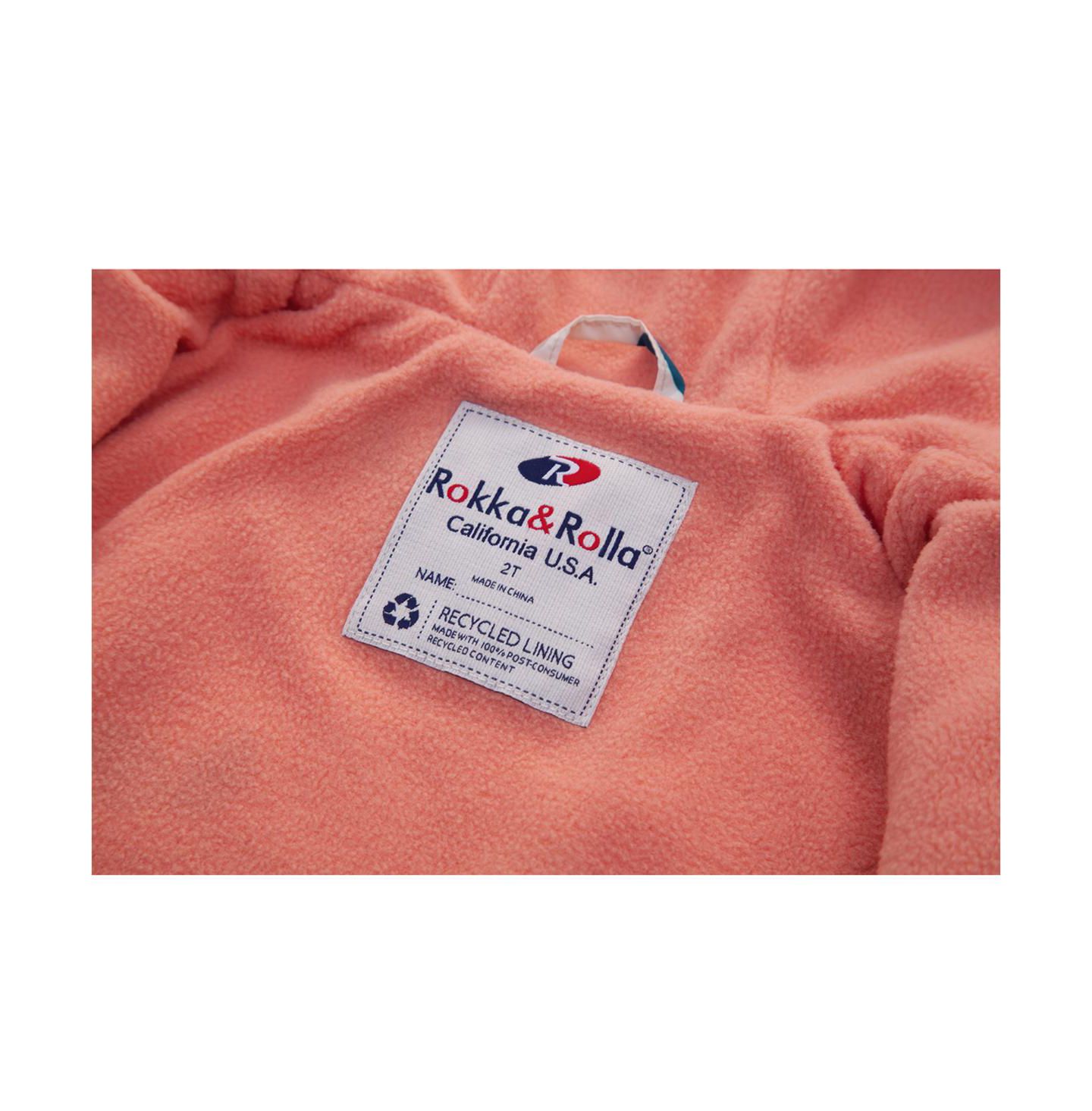 Куртка Rokka&Rolla Fleece Lined Windbreaker Rain Jacket для девочек-малышей, цвет: Кремовый — фото 11