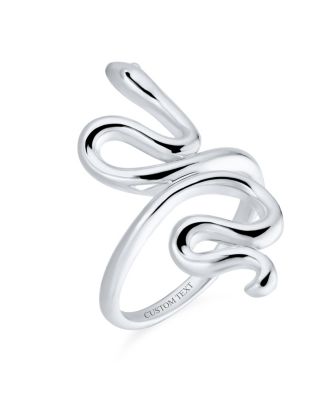 Garden Animal Pet Reptile Egyptian Stack Wrap Coil Serpent Snake Ring Band .925 Sterling Silver