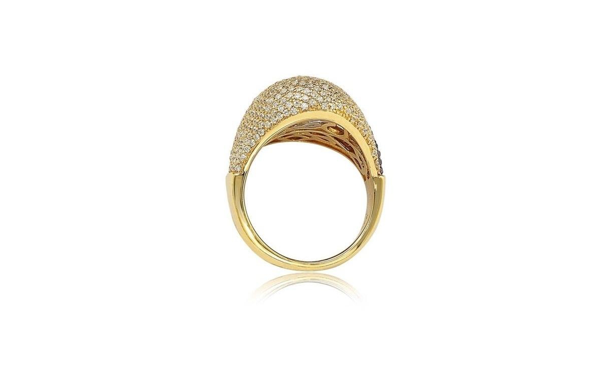 Suzy Levian New York Suzy Levian Sterling Silver Cubic Zirconia Pave Double Puff Ring