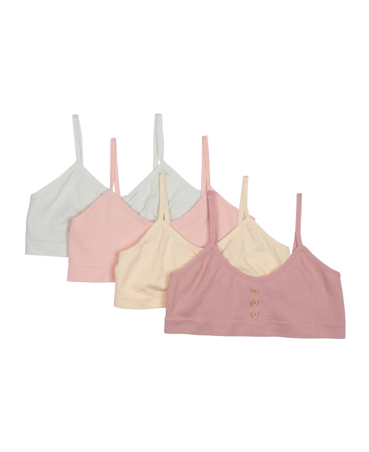 Bearpaw Girls 4-Pack Multi Color Seamless Training Bra - ice, pink, vanilla