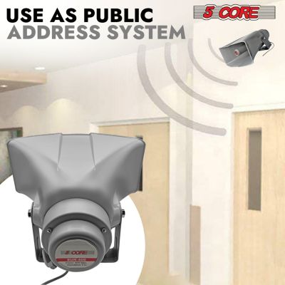 PA Speaker 16 Inch 400W Bull Horn Loud Audio Outdoor Speakers System 8Ohm Reflex Megaphone