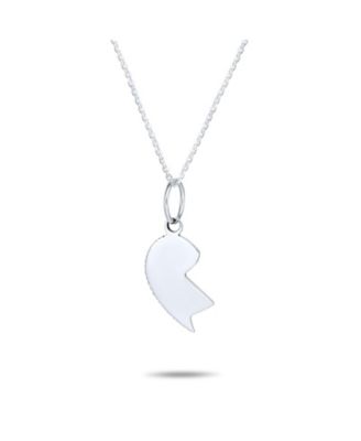 Split Heart Puzzle Pendant Necklace for Grandma & Granddaughter Sterling Silver