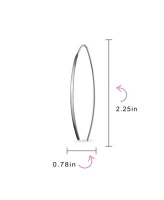 Delicate Minimalist Modern Long Thin Linear Threader Earrings Sterling Silver