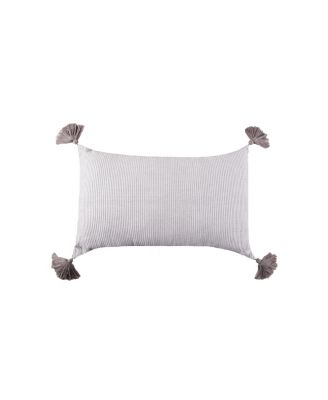 Bree Navy Stripe Woven Lumbar Accent Pillow, 14" x 22"