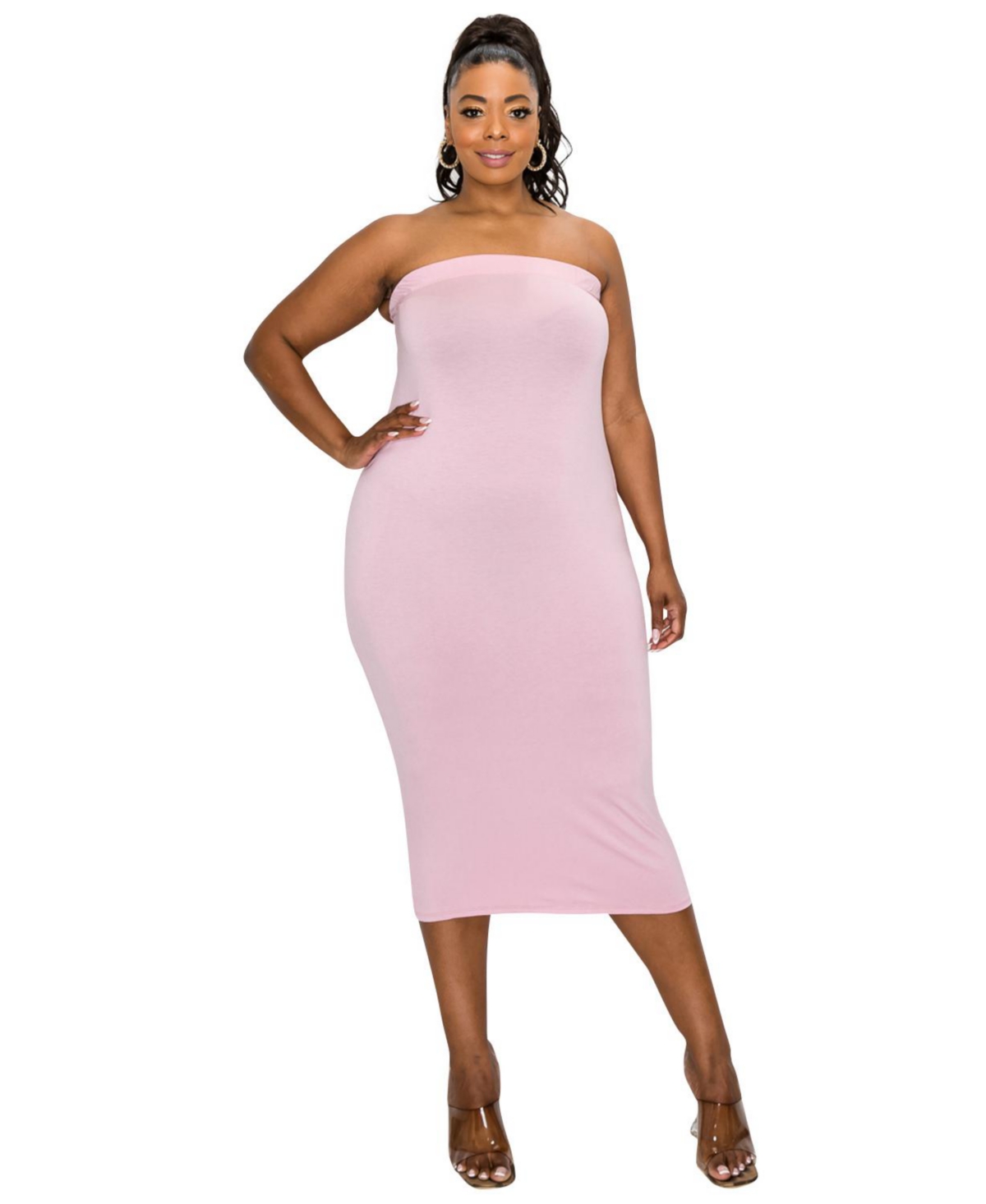 Plus Size Willow Tube Dress - Toffee