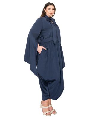 Plus Size Tina Tulip Hem Cape Sleeve Pocket Dress
