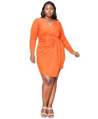 Plus Size Raven Faux Wrap Bodycon Dress