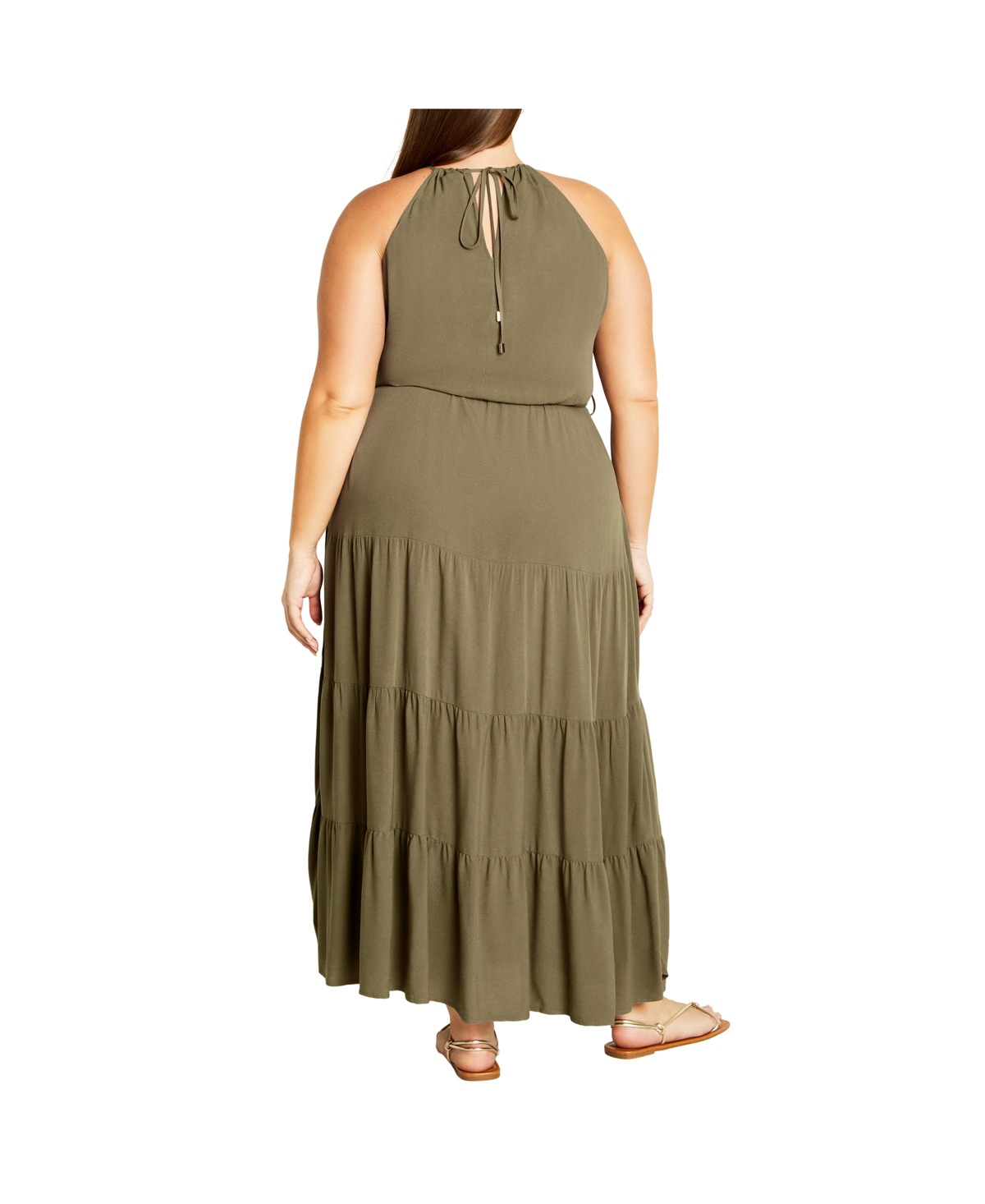 City Chic Plus Size Stacey Halter Neck Maxi Dress