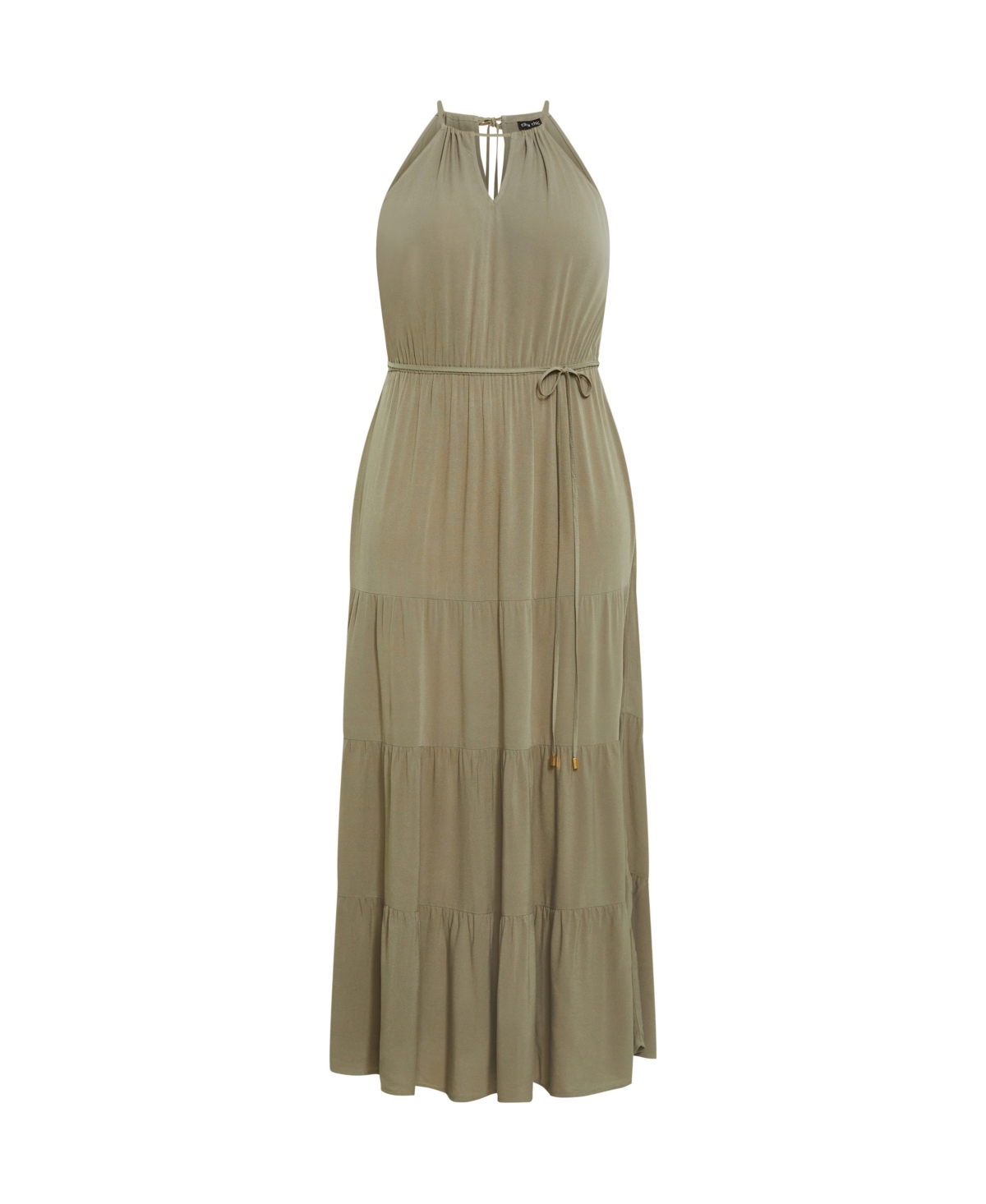 City Chic Plus Size Stacey Halter Neck Maxi Dress