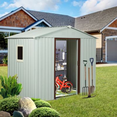 Streamdale 6FT X 5FT Outdoor Metal Storage Shed With Window White
