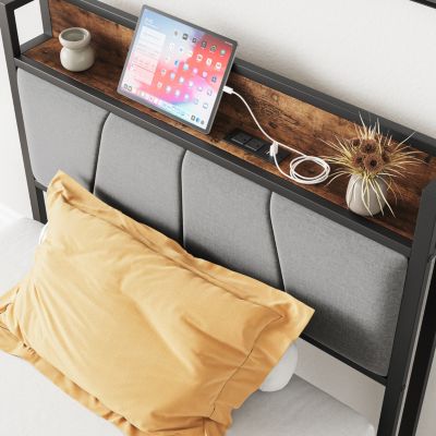 Streamdale Twin Size Bed Frame with Storage Headboard