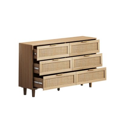 Rattan Storage Cabinet with 6 Drawers