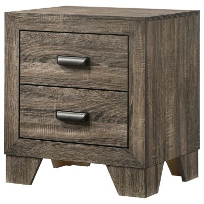 Rustic Gray 2-Drawer Nightstand