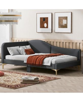 Upholstered Twin Daybed with Headboard and Armrests