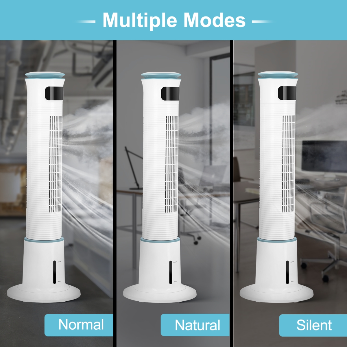 Streamdale Furniture Simple Deluxe Mist Tower Fan, 12 Speeds & 3 Modes Settings Standing Fan, 15 Hour Timing