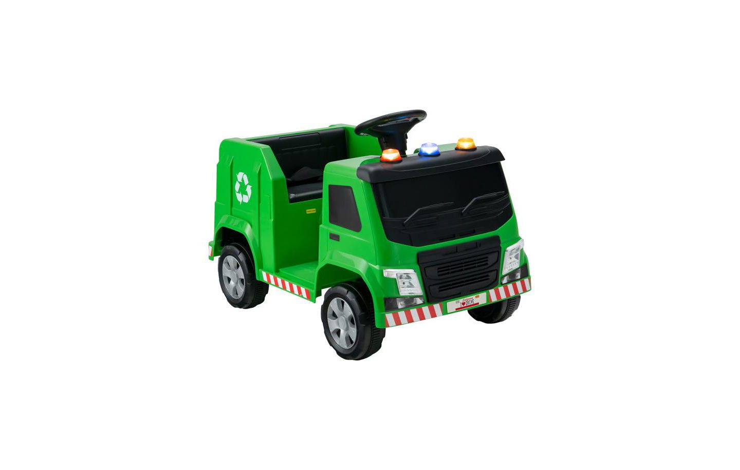 Детская игрушка Slickblue Kids 12V Ride On Garbage Truck with Lights and 6 Pretend Play Accessories, цвет: Зелёный — фото 1