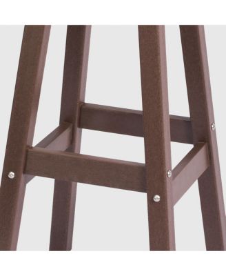 24" HDPE Outdoor Patio Counter High Backless Square  Set of 3