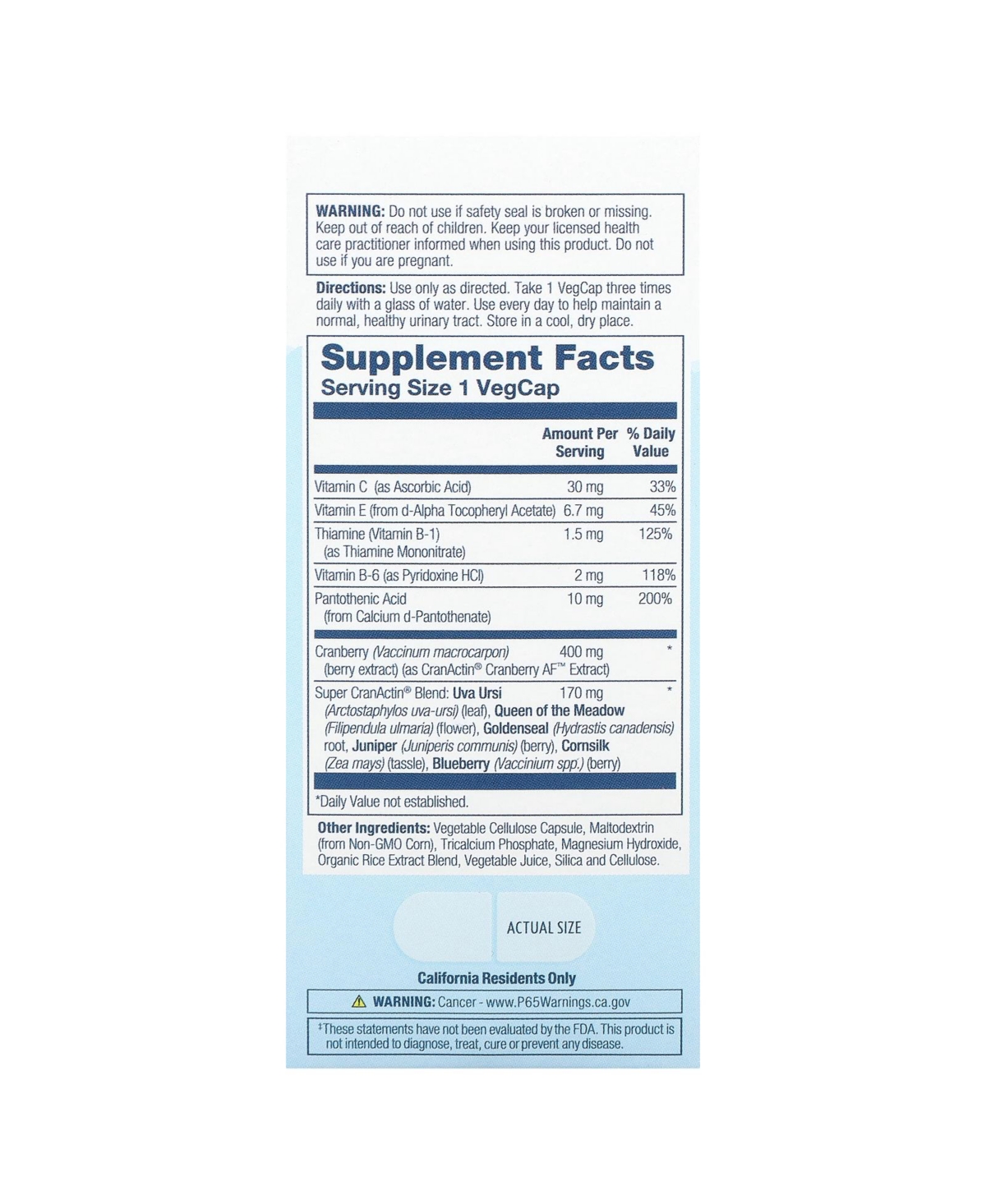 Solaray Super CranActin with Herbal Support Blend 400 mg - VegCaps
